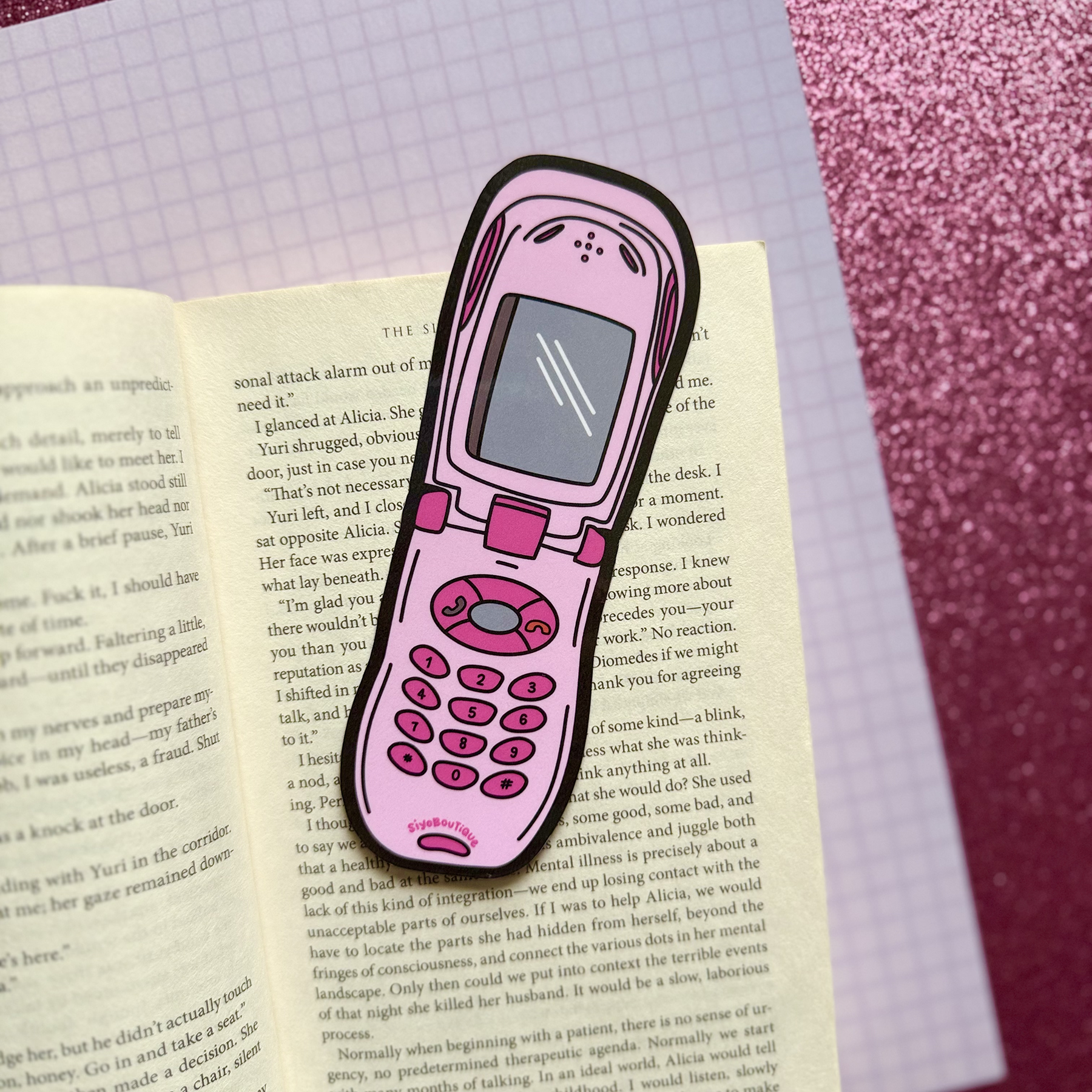 Flip Phone Bookmark - 90s Nostalgic Die Cut Bookmark