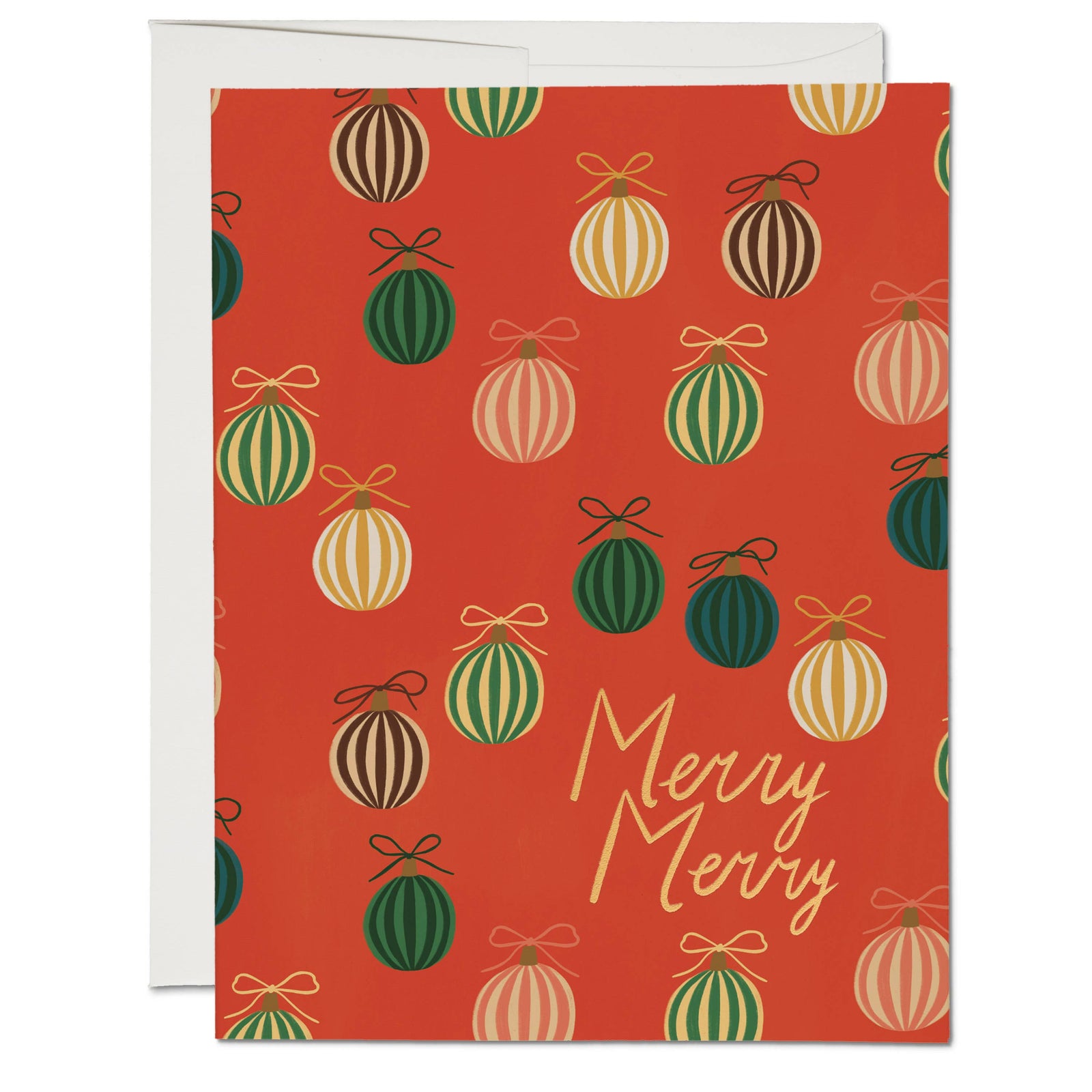 Merry Ornaments holiday greeting card: Singles