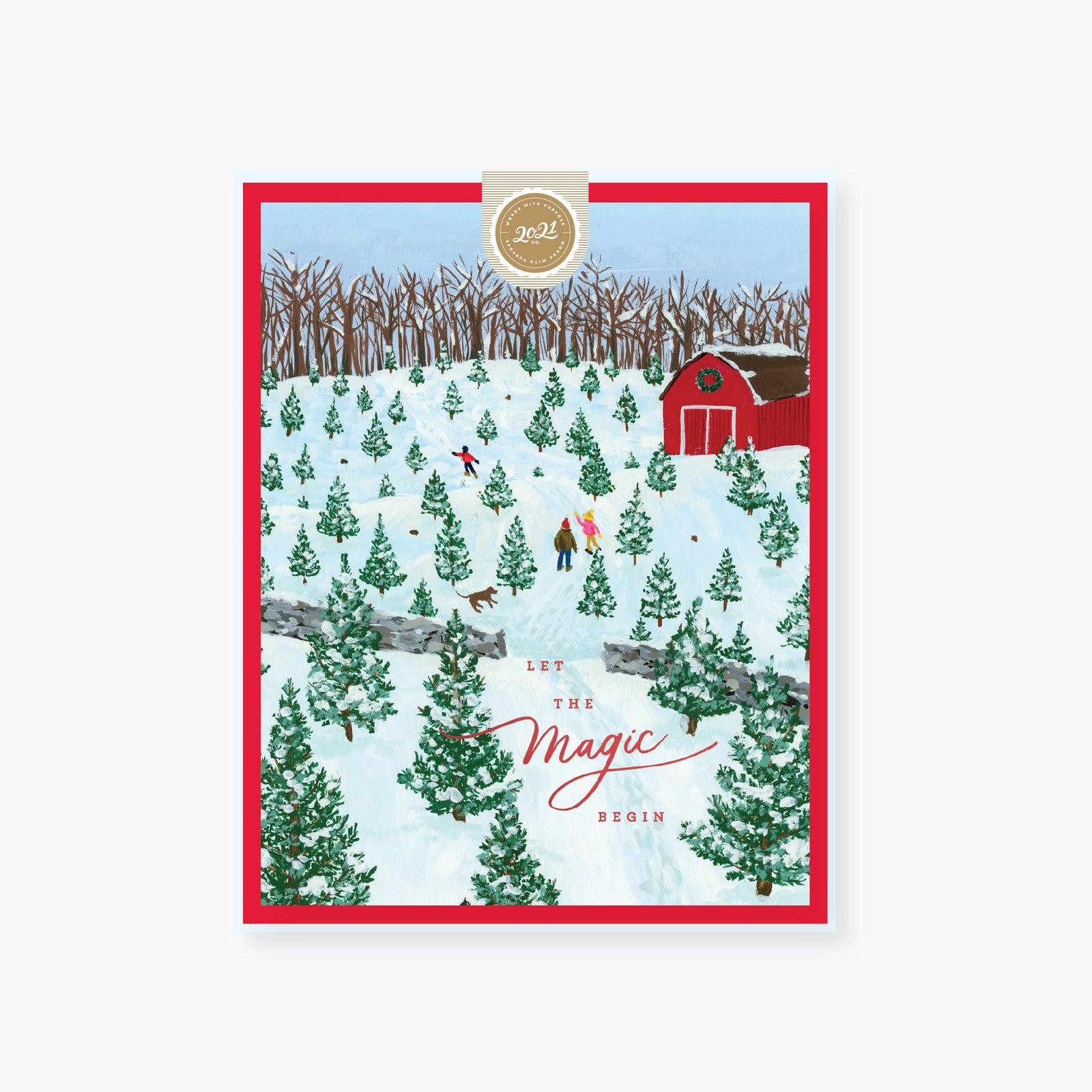 Magical Tree farm holiday card: Single card