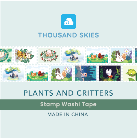 Stamp Washi Tape - Plants and Critters