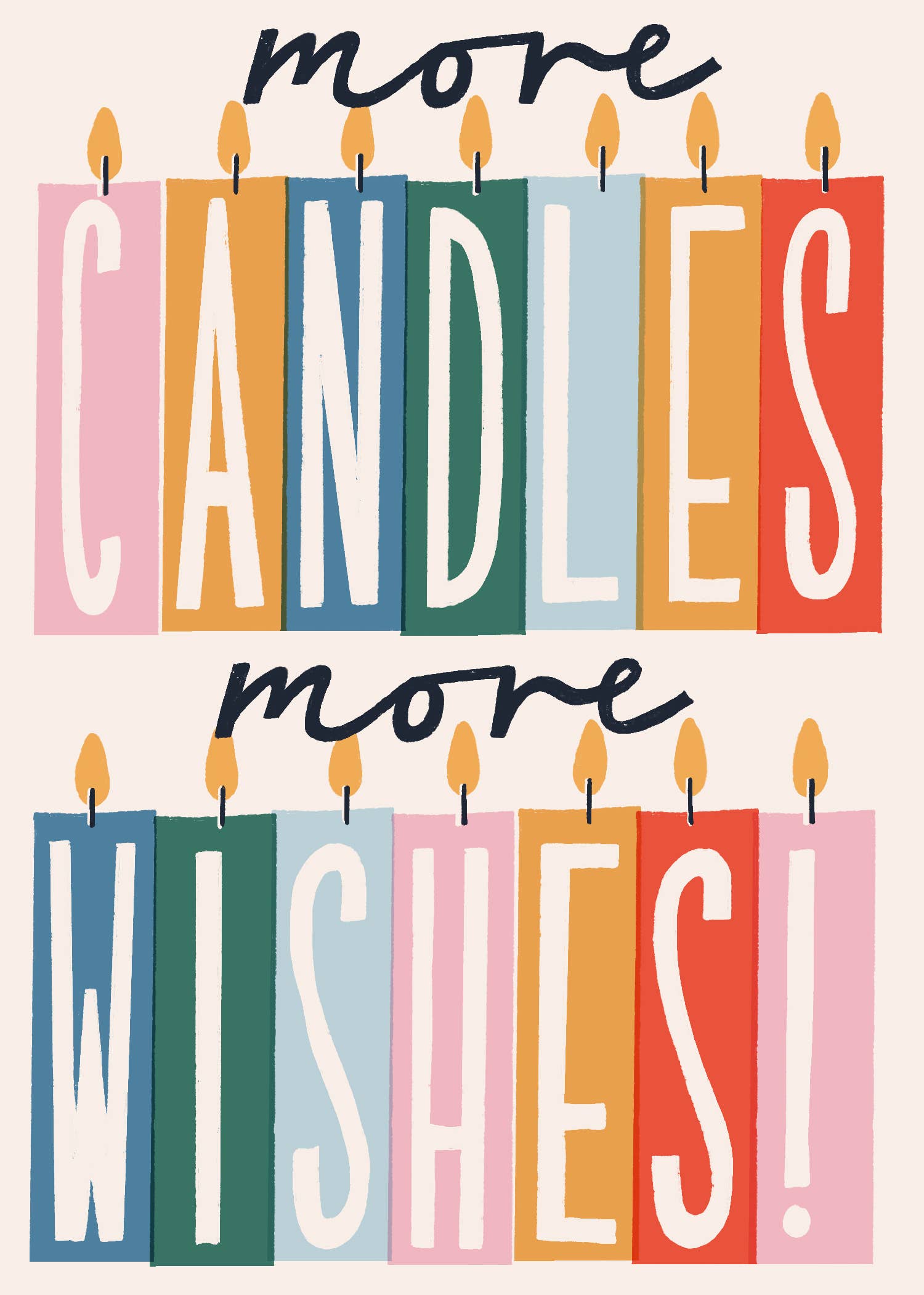 BIRTHDAY MORE CANDLES GREETING CARD LAURA DARRINGTON