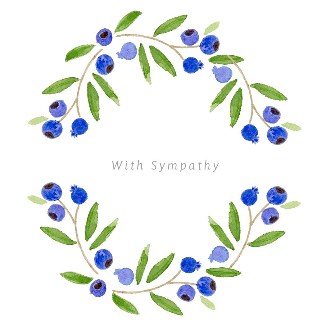 Blueberry Sympathy Wreath Card