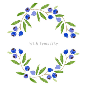 Blueberry Sympathy Wreath Card