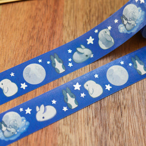20mm Washi Tape - Silver Moon Rabbit
