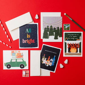 All is Bright | Colorful Season's Greeting Card: Single