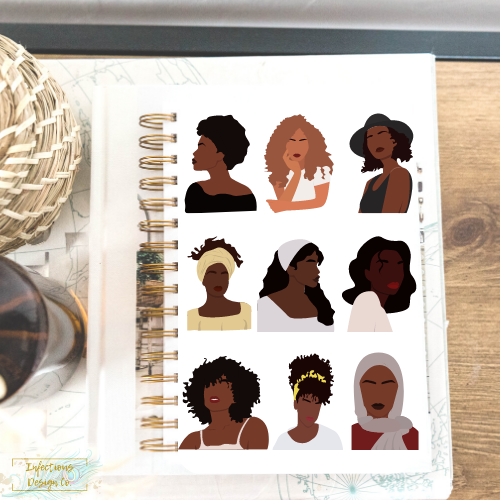 Melanin Women- 8.5"x 5.5" Spiral Notebook