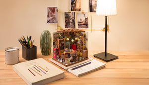 DG102 Sam's Study Rolife Library DIY Miniature Dollhouse