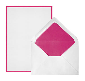 Original Crown Mill Bi-Color Sheet Correspondence Box A5: White/Fuchsia / A5 (5.75x8.25")
