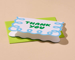 Coquette Thank You Card Set (10) - Blue/Green - Baby Shower Wedding Shower - Made in USA