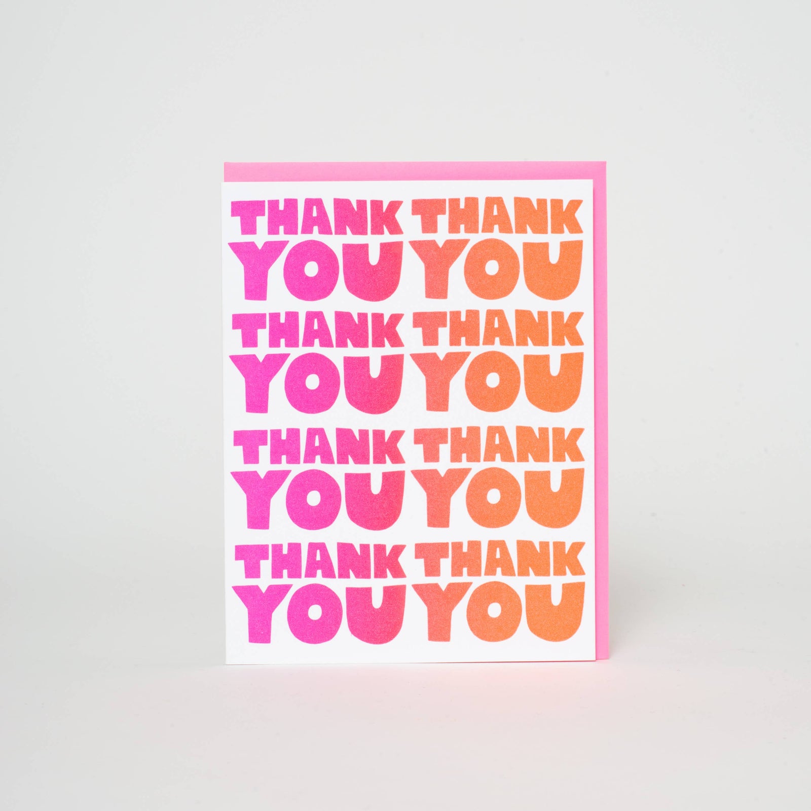 Thank You Gradient Letterpress Greeting Card by Ashkahn: Paper tab