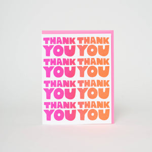 Thank You Gradient Letterpress Greeting Card by Ashkahn: Paper tab