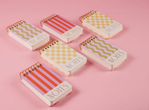 Twin Wire Notepad, 4" X 6" - Wavy Stripes