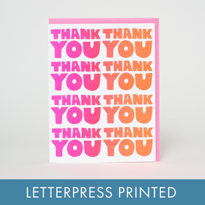 Thank You Gradient Letterpress Greeting Card by Ashkahn: Paper tab