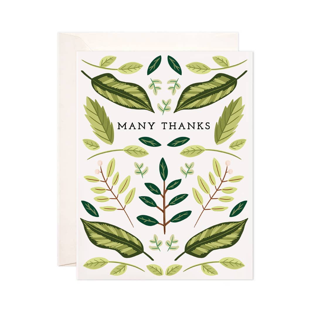 Leaves Thanks Greeting Card - Thank You Card: Single Card