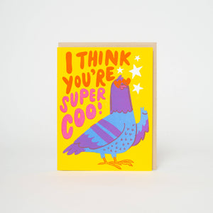 Super Coo Pigeon Love Letterpress Greeting Card by Hello!Lucky