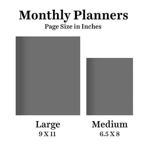 July 2026 - June 2027 Trailing Blooms Medium Monthly Planner