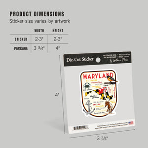 Vinyl Sticker Maryland, Typography and Icons