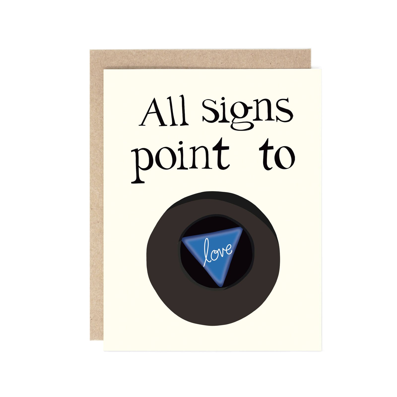 All signs point to love magic 8 ball greeting card