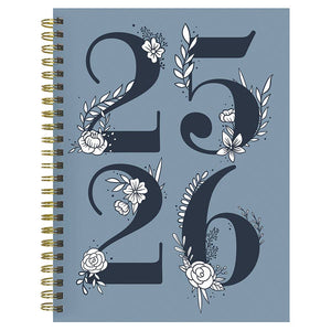 Simply French Blue Medium Weekly Monthly Planner 2025-2026