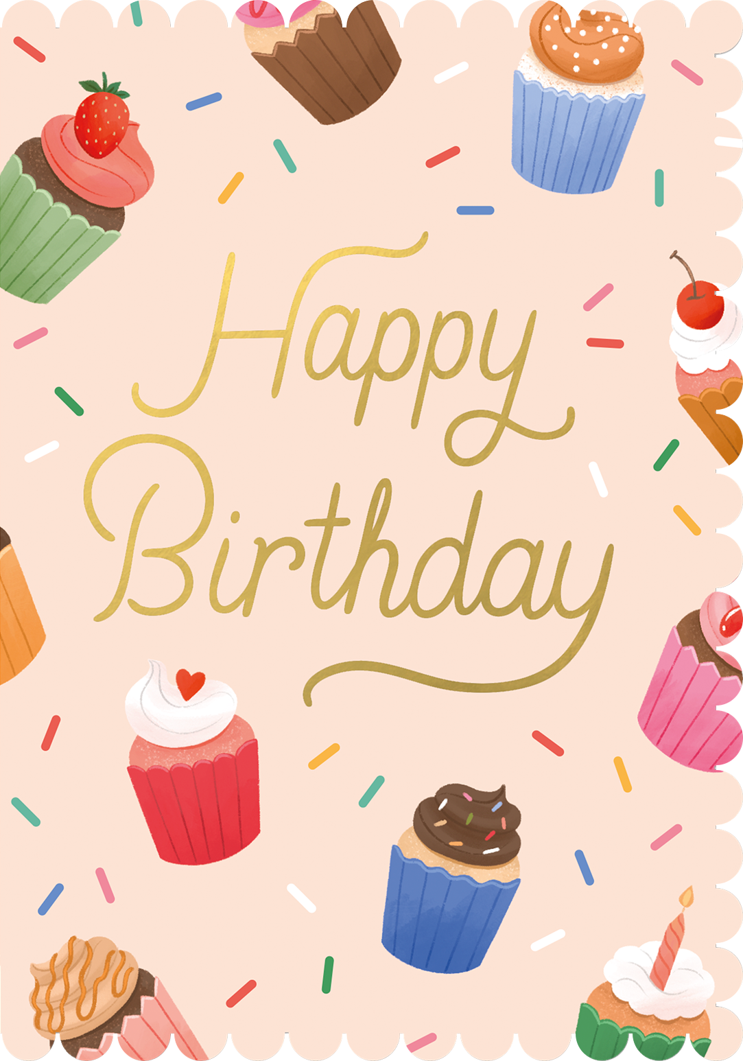 BIRTHDAY CUPCAKE GREETING CARD RICICLE