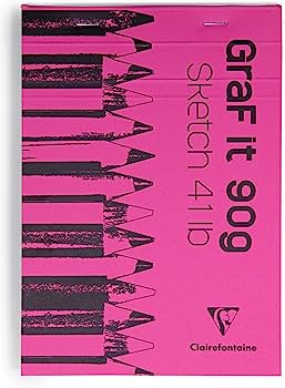 A5 Blank Graf-it Sketchpad Softcover, CLAIREFONTAINE in Red