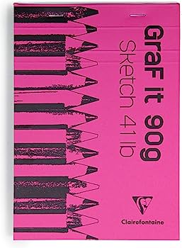 A5 Blank Graf-it Sketchpad Softcover, CLAIREFONTAINE in Red