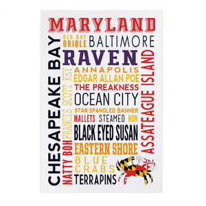 PREMIUM POSTCARDS Maryland Typography