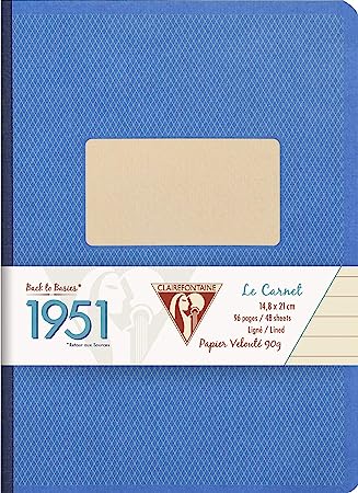 A5 Lined Back to Basics 1951 Cloth-bound Notebook Softcover, CLAIREFONTAINE