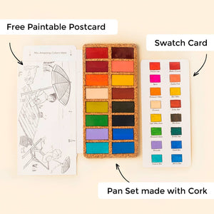 Spring Pans Set - 16 Watercolors | Ecofriendly | Handcrafted