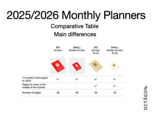 2025/2026 Small Monthly Planner PLUS · Similar A5 size