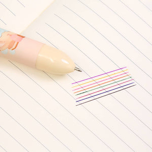 Puffy Eye Cat 8-Color Retractable Ball Pen