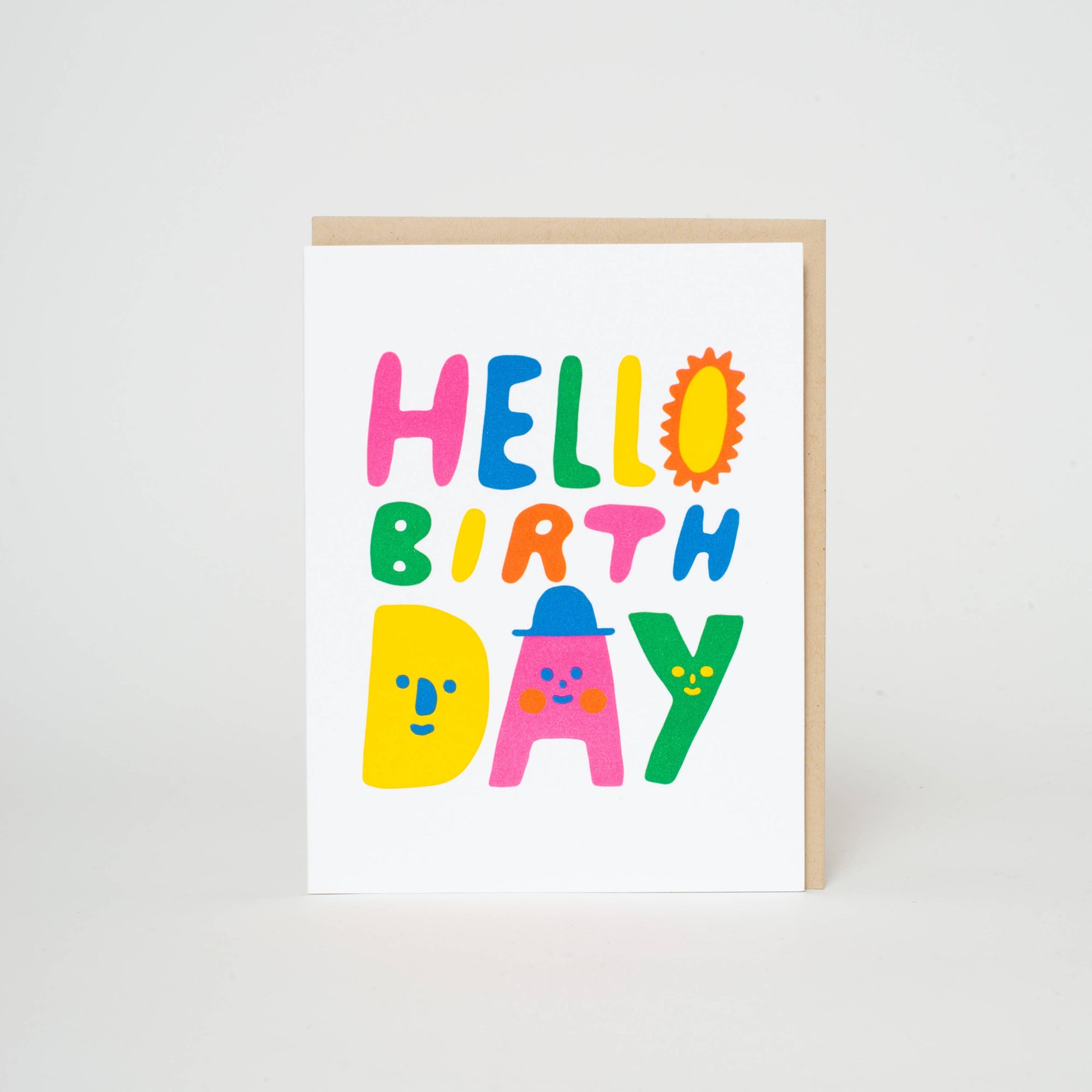 Hello Birthday Letterpress Greeting Card by Suzy Ultman