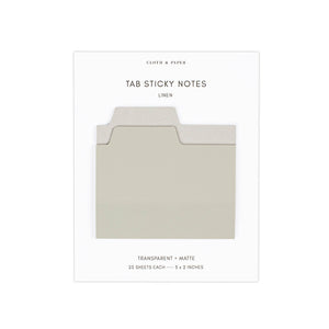 Blank Tab Sticky Note Set: Linen