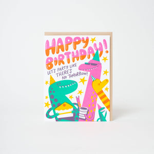 Dino Party Birthday Letterpress Greeting Card by Hello!Lucky