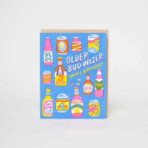 Bud Wiser Birthday Punny Letterpress Greeting Card by Hello!Lucky