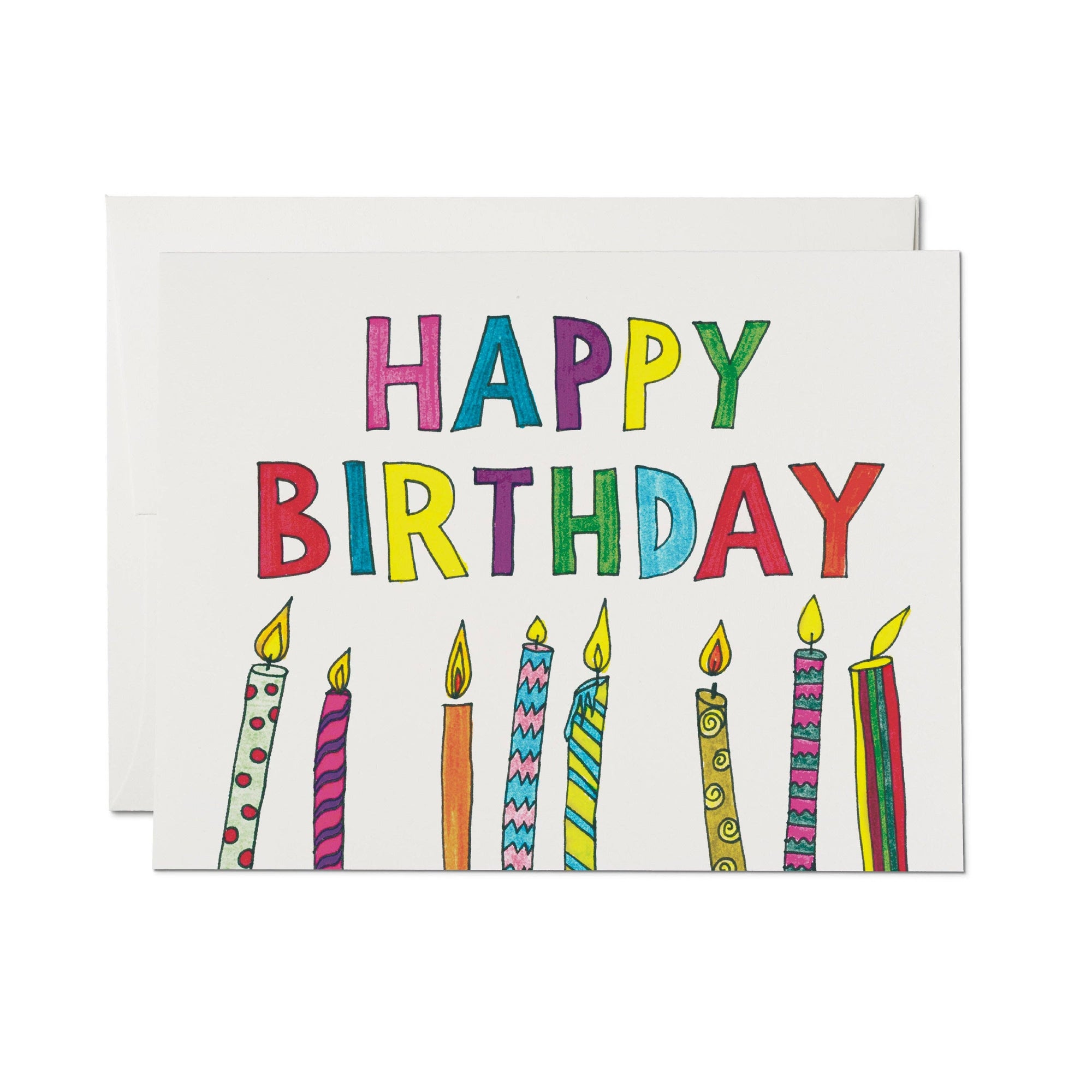 Colorful Candles greeting card: Single