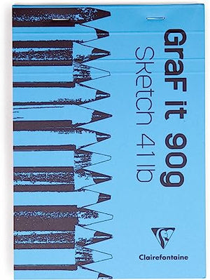 A5 Blank Graf-it Sketchpad Softcover, CLAIREFONTAINE in Blue