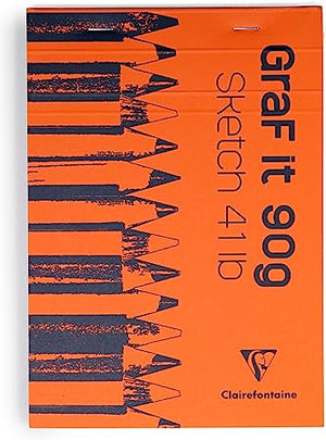 A5 Blank Graf-it Sketchpad Softcover, CLAIREFONTAINE in Orange