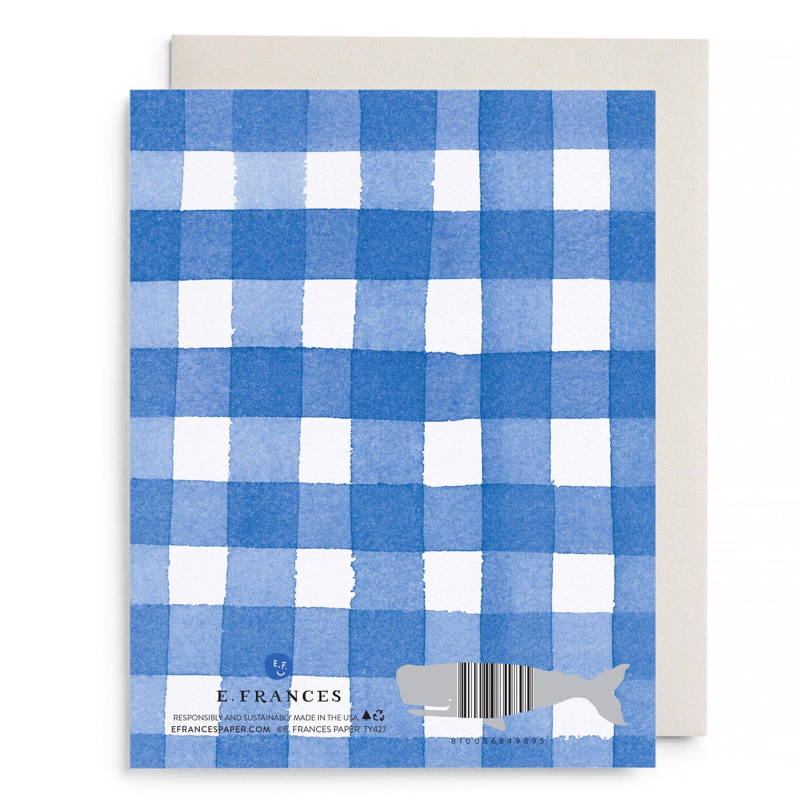 Blue Gingham Thank You Greeting Card