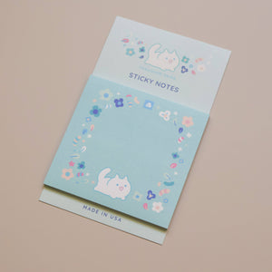 Sticky Notes - Floral White Cat