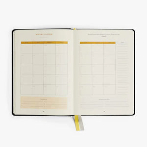 Productivity Planner Black - Time Tracking, Goals, Self-Care