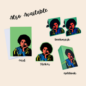 Bell hooks - Iconic Black Author Art Card, Book Lovers