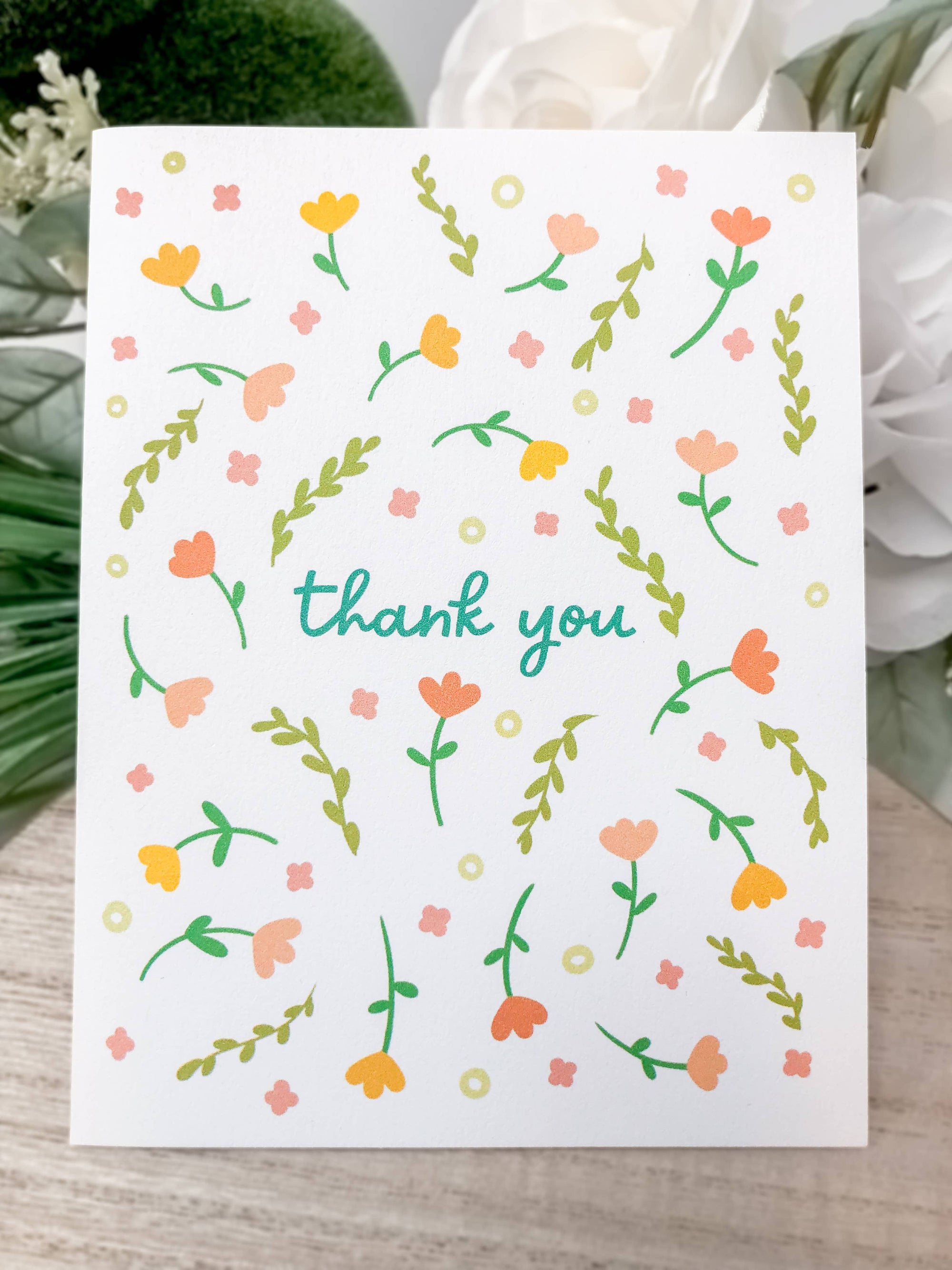Floral PatternThank You Greeting Card