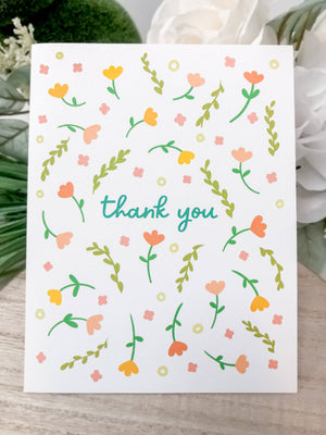 Floral PatternThank You Greeting Card