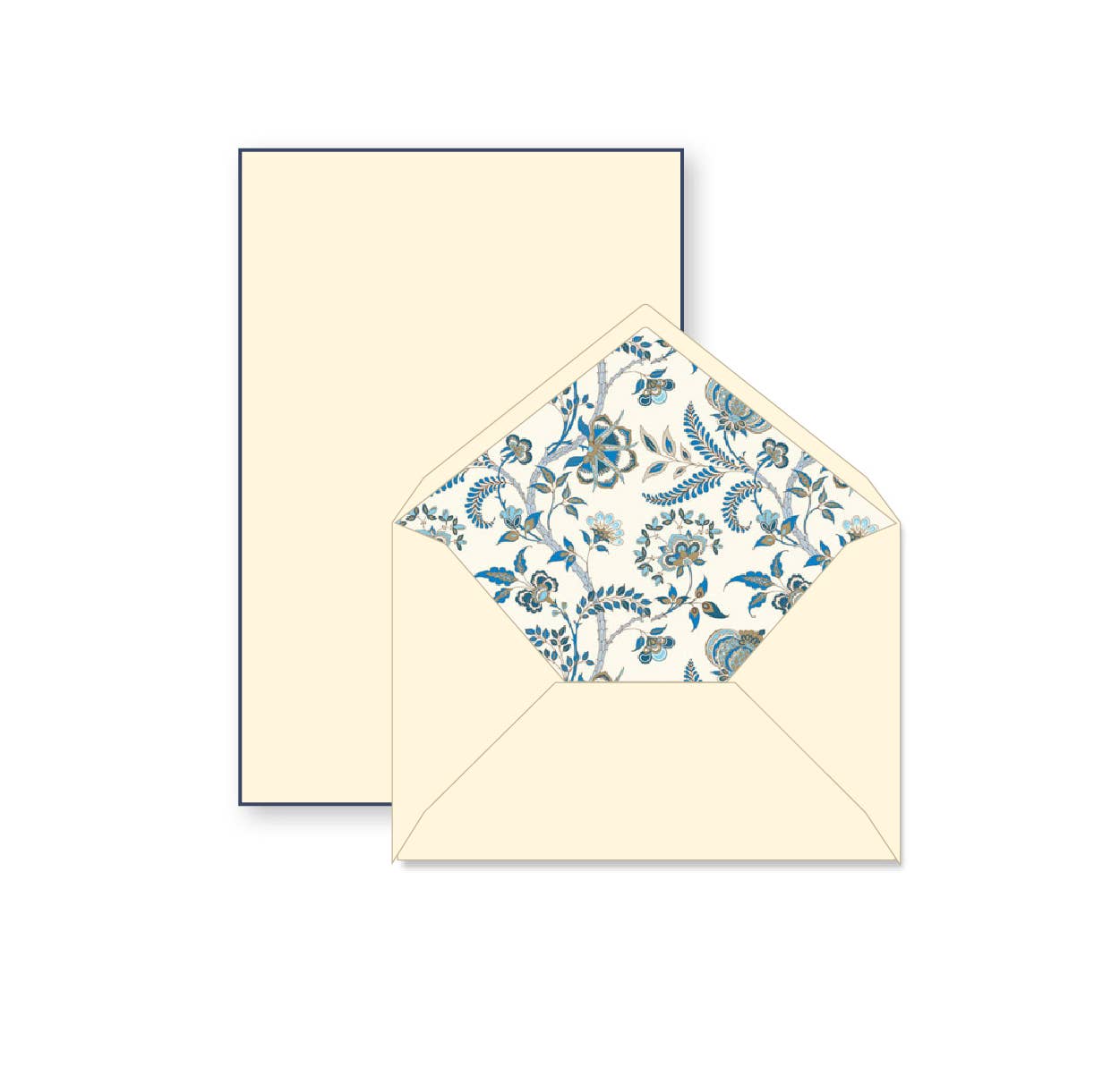 Rossi 1931 100% Cotton Bordered Writing Sheets Letter Set: Flowers / 6.25x8.47”