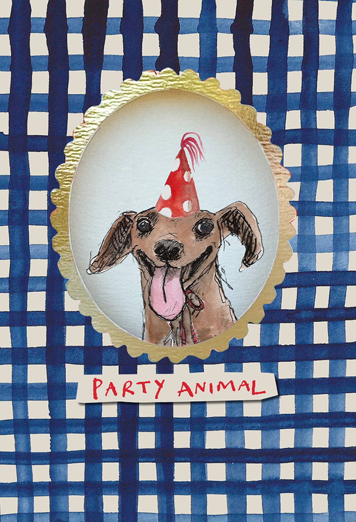 BIRTHDAY DOG PARTY DIECUT GREETING CARD  POET & PAINTER