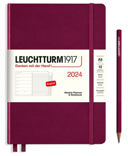 A5 2024 Weekly Planner & Notebook Hardcover, LEUCHTTURM1917