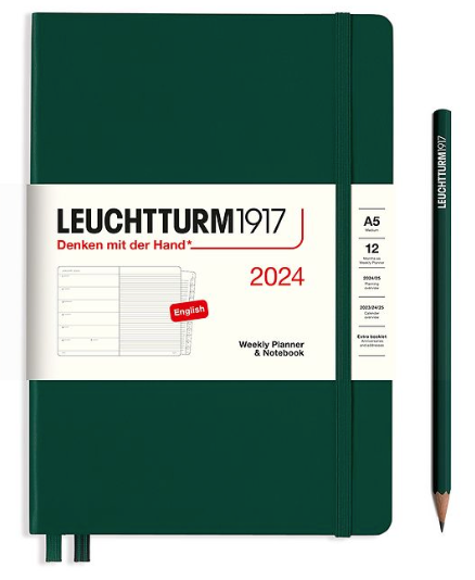 A5 2024 Weekly Planner & Notebook Hardcover, LEUCHTTURM1917