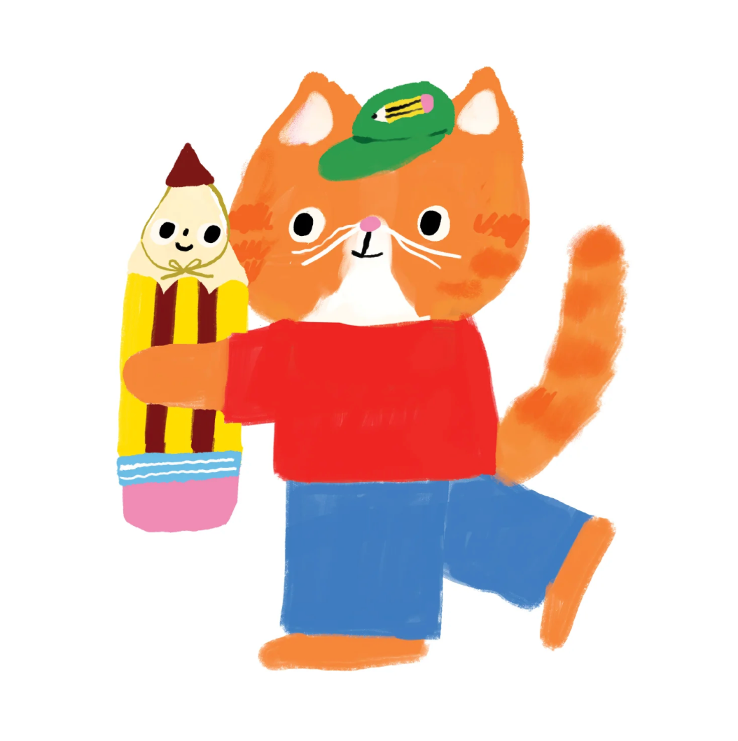 Cat and Pencil Besties Vinyl Sticker