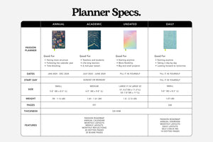 Weekly Undated Planner - Elite Black: Elite Black / Medium (6.9” x 9.8”) / Sunday